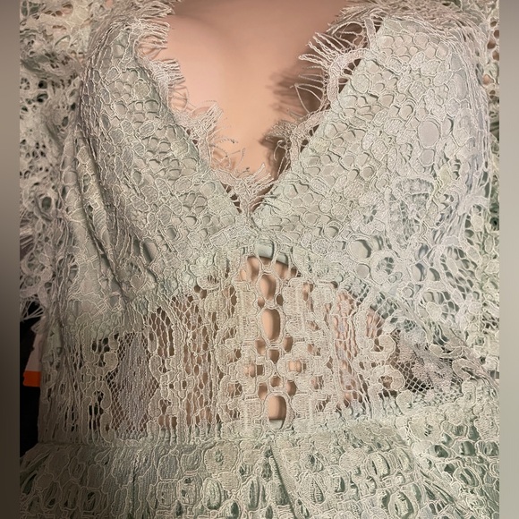 NWT ASOS Mint Green Beautiful Paisley Lace Formal Dress Sz 8 Bridesmaid Prom - Picture 8 of 11